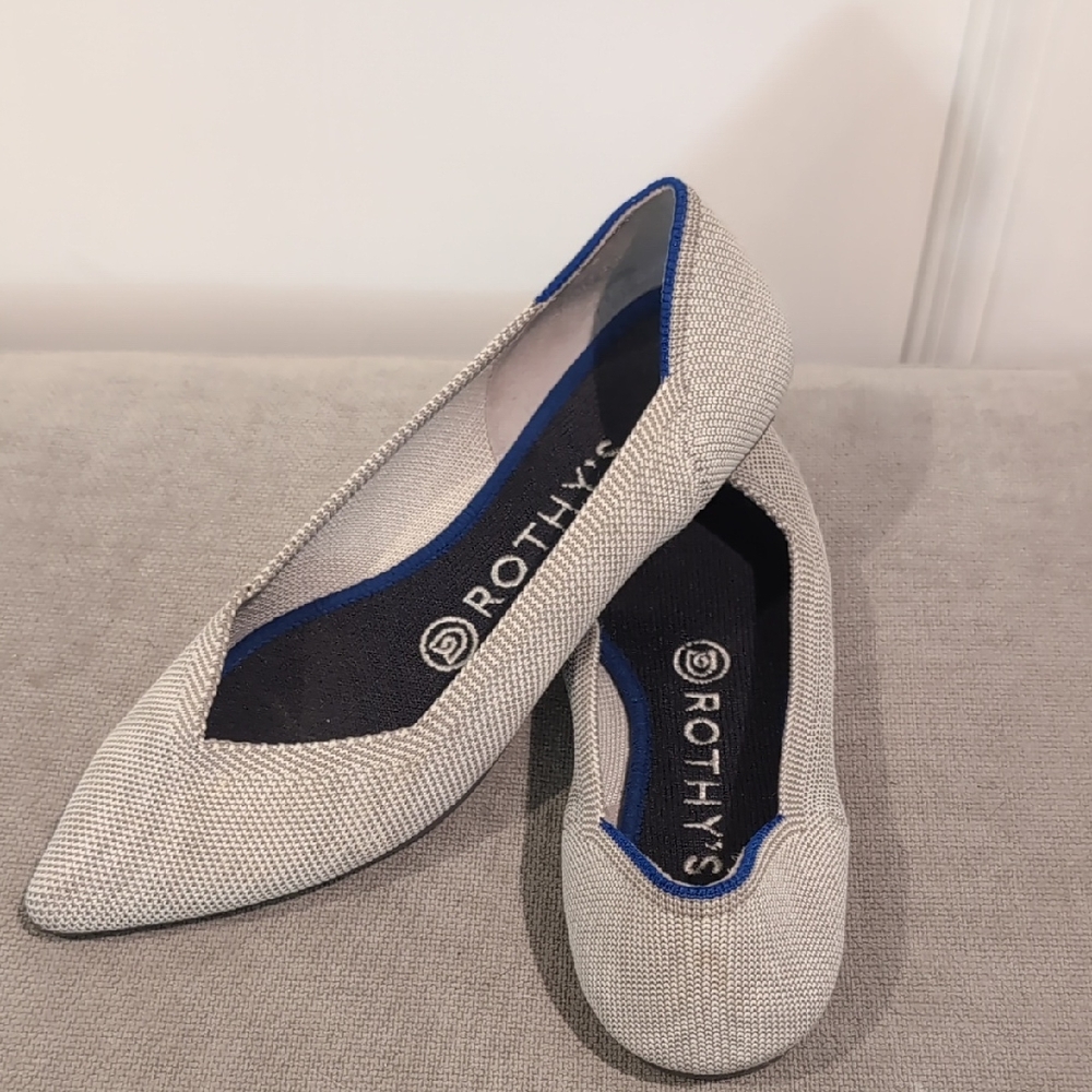 Rothy's The Point Flats Birdseye Grey